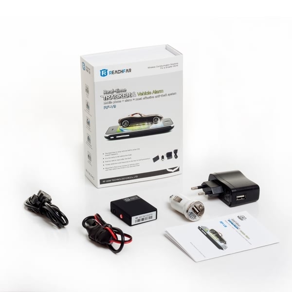 RF-V9 Real Time Auto Car GPS Tracker GSM Quad Band & Alarm with Voice Sensor / Vibration Sensor / SOS for Vehicle Kids Personal